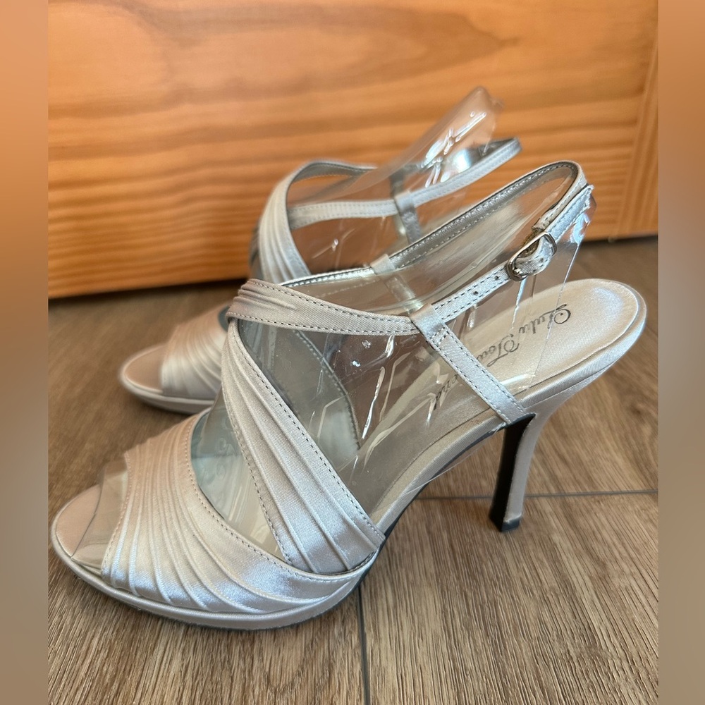 Elegant Silver Strappy Heels:  lulu Townsend - size 8
